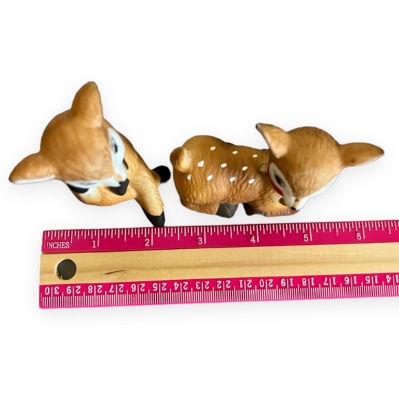 Vintage HOMCO Fawn Reindeer Deer Ceramic Figurines Set of 2 Christmas Taiwan - Picture 4 of 4